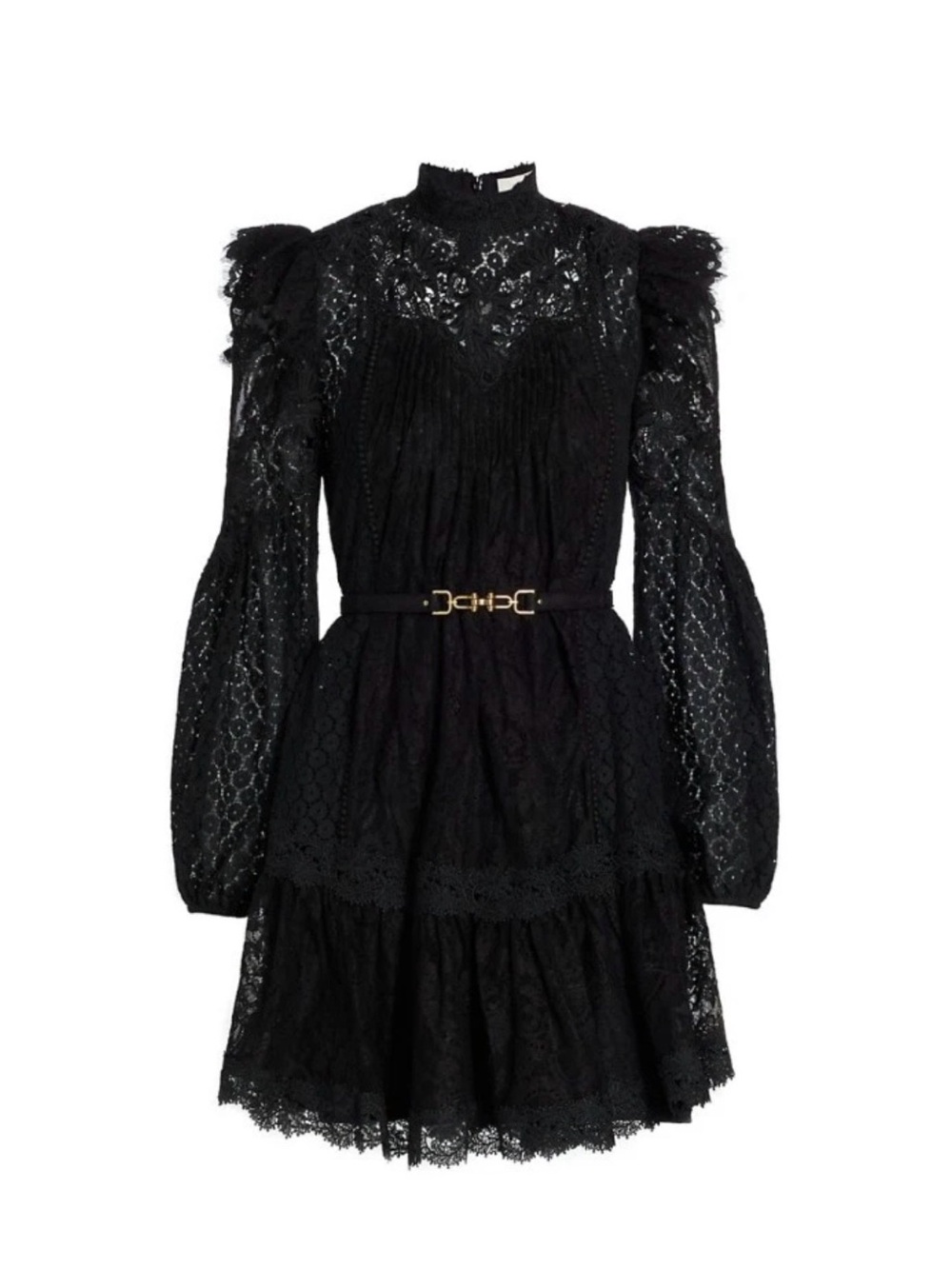 Zimmermann Concert Textured Lace Mini Dress Black Women Sz 0 US Sz 4 Read